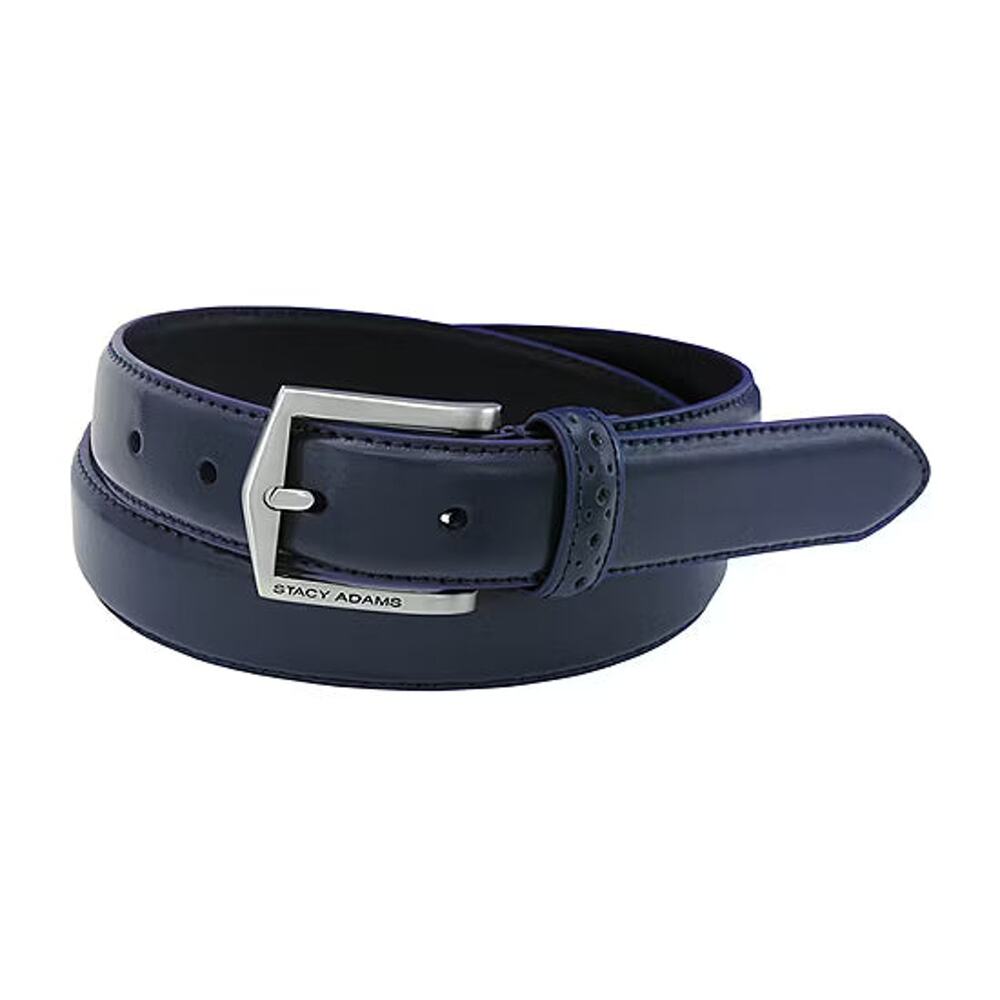Men's Stacy Adams Pinseal Perf Strap Genuine Leather Belt - Navy - 38 - NWT